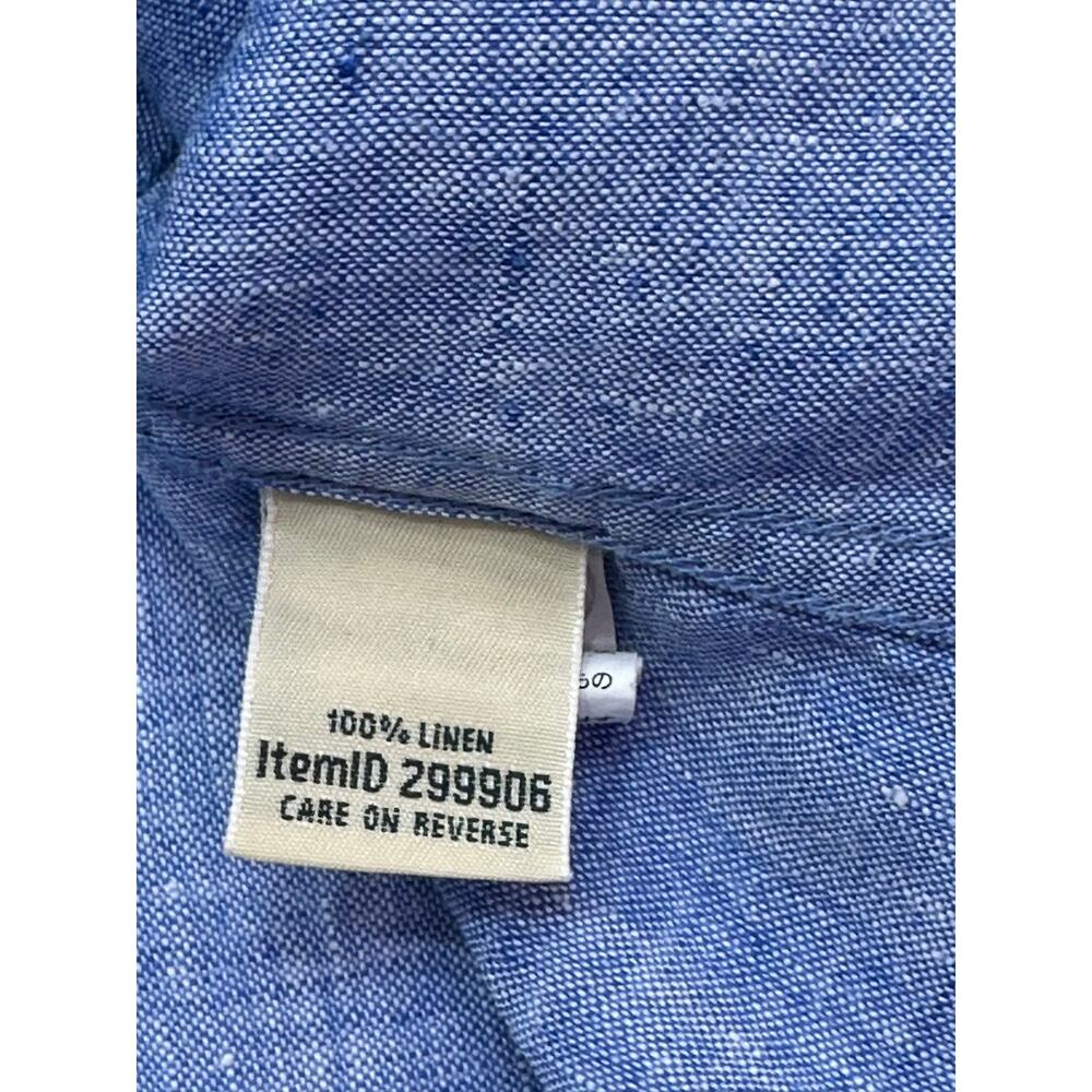 L.L.Bean Women’s Blue 100% Linen Button Down Shirt Size Large - Picture 8 of 8